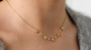 Lumé Gold Color Shell Beaded Necklace for Beach Vacations