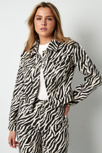 Cotton Denim Vrouwen Jas Street Elegant Specialty Dierenprint