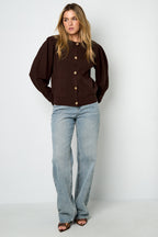 Gebreide Cardigan Casual Solide Kleur
