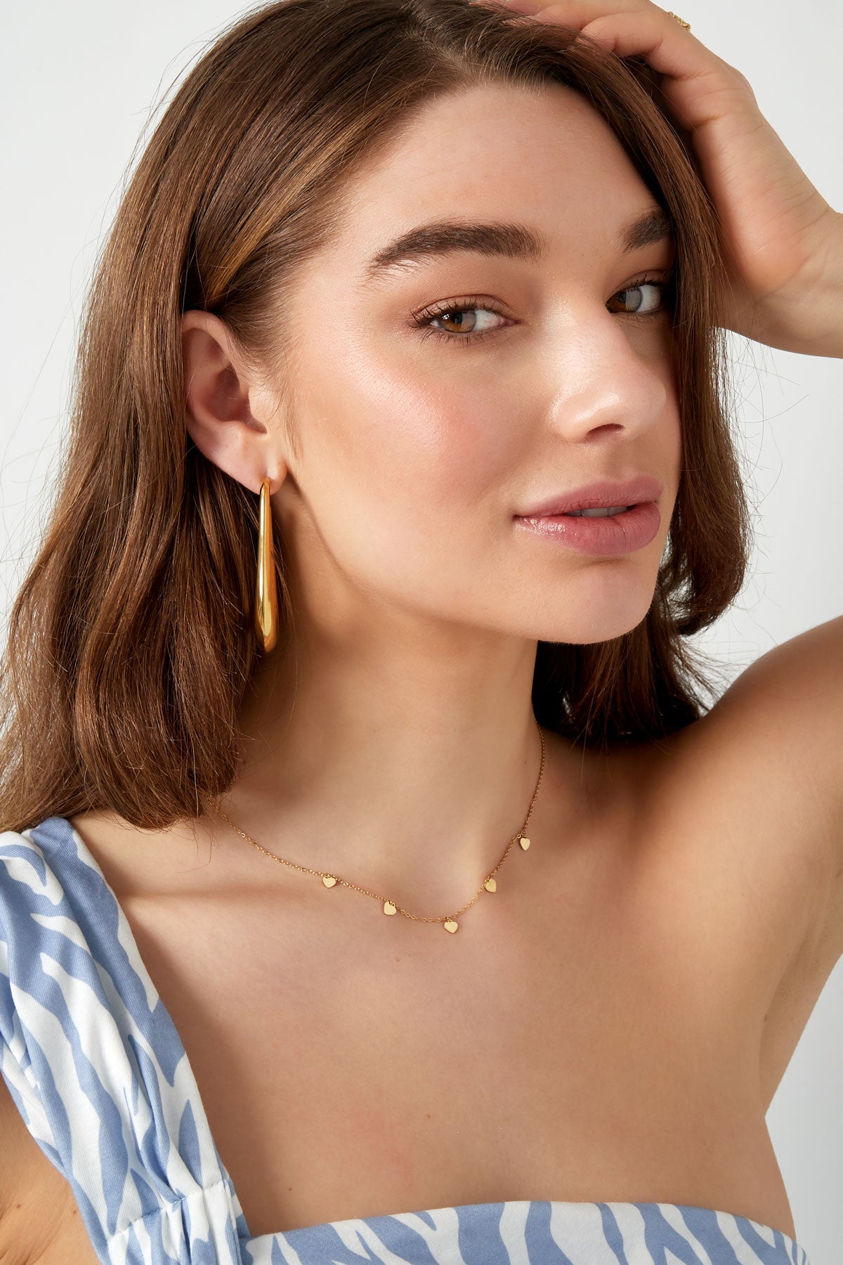 Simpele Ketting Met Hartjes Hangers