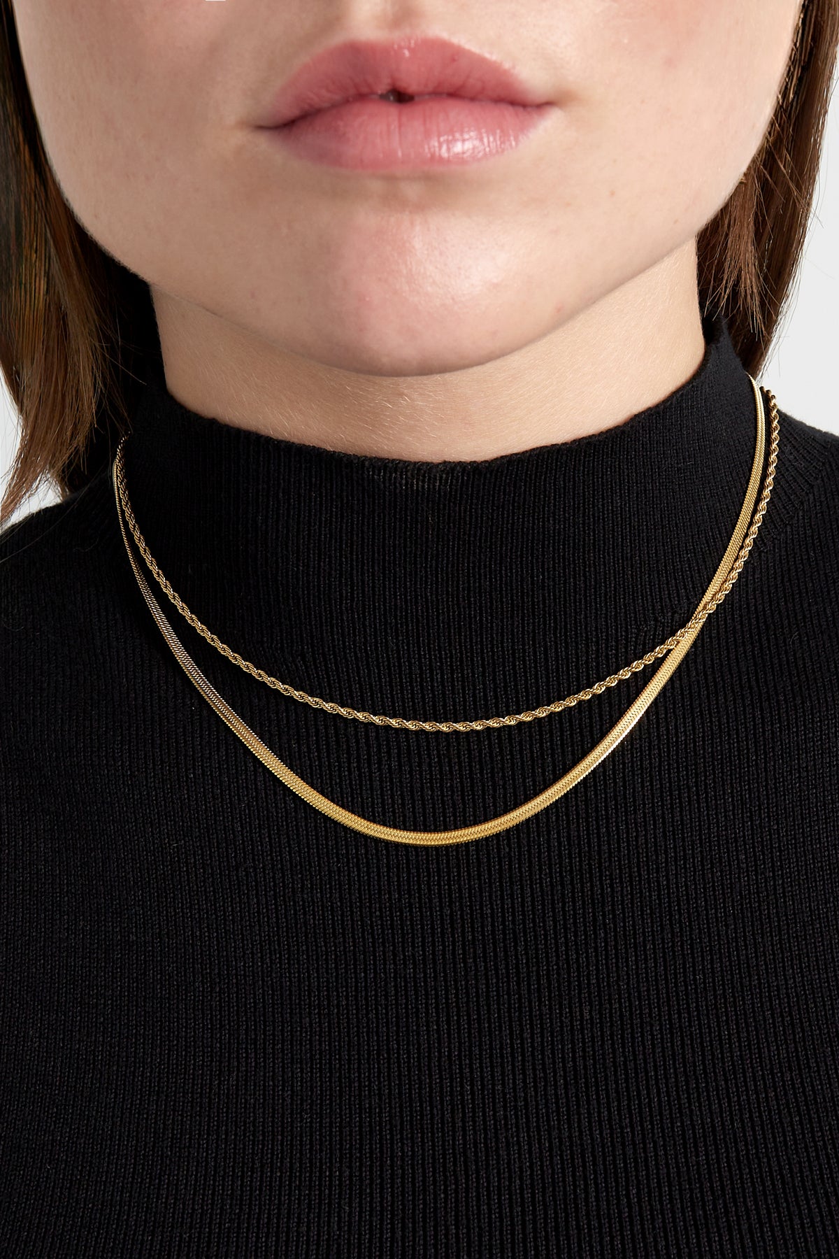 Flat And Chain Double Ketting