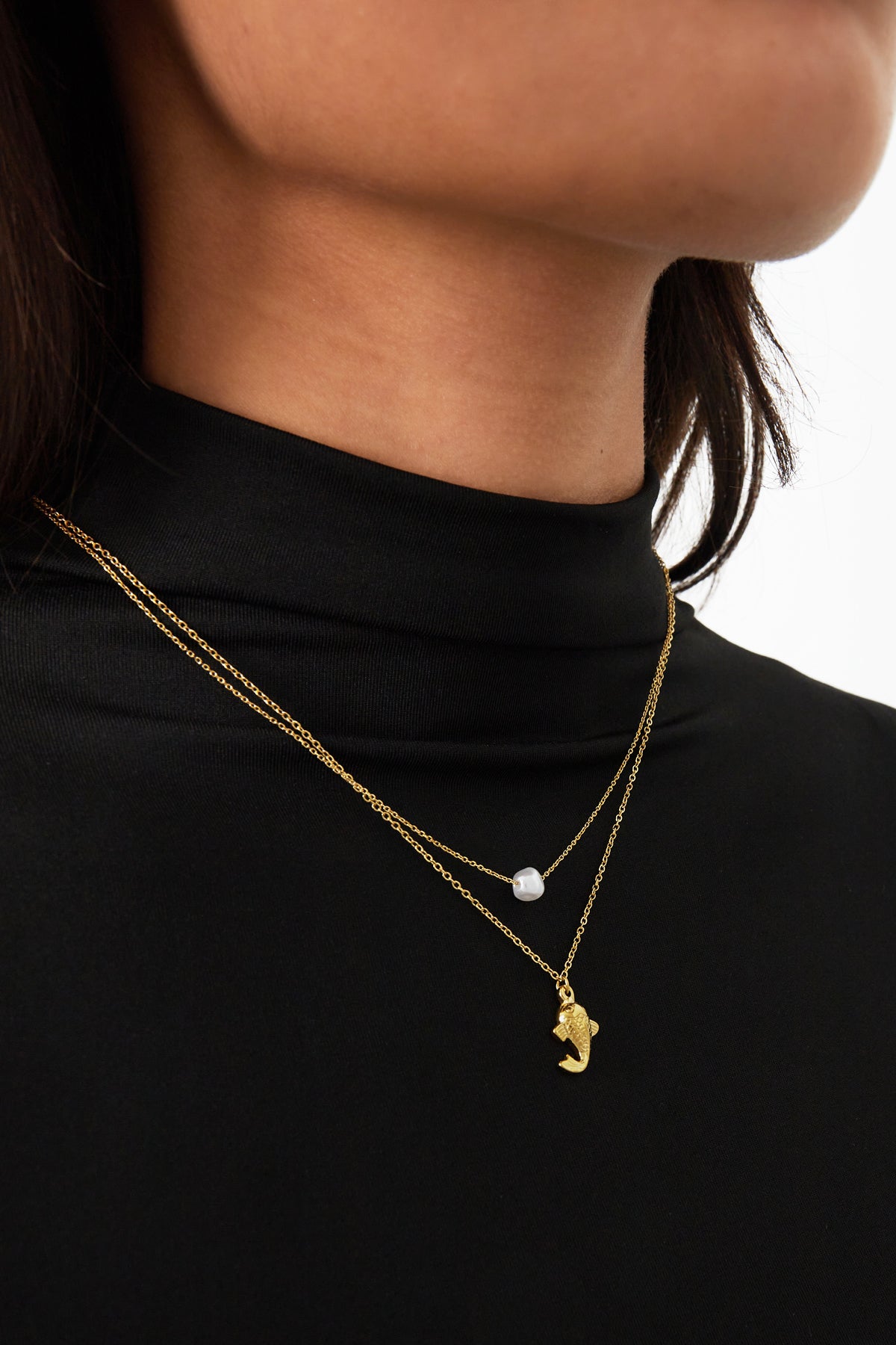Fish And Pearl Ketting