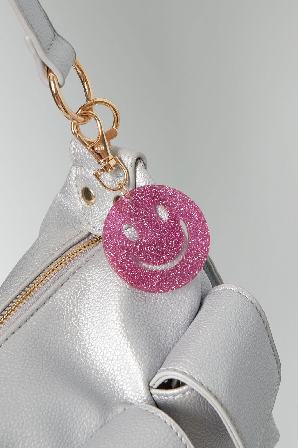 Chique Acryl Legelegering Glimlachend Gezicht Sleutelhanger