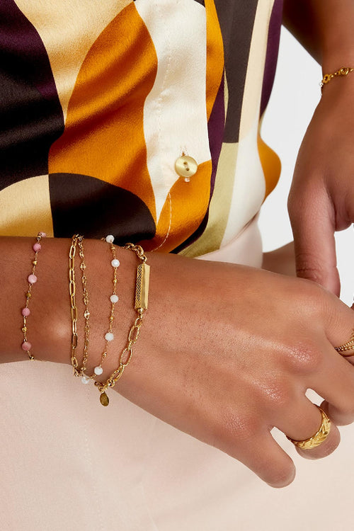 Armband Drie Lagen Gekleurde Details 