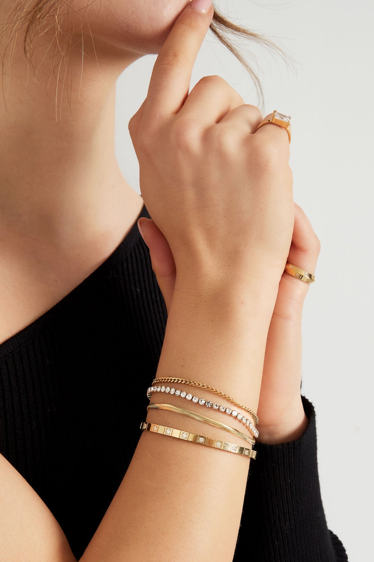Armband Dubbele Laag Steentjes