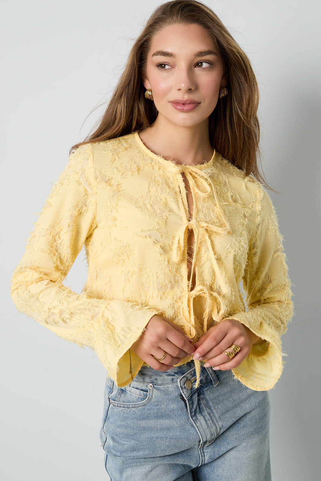 Geweven Lange Mouwen Tops 