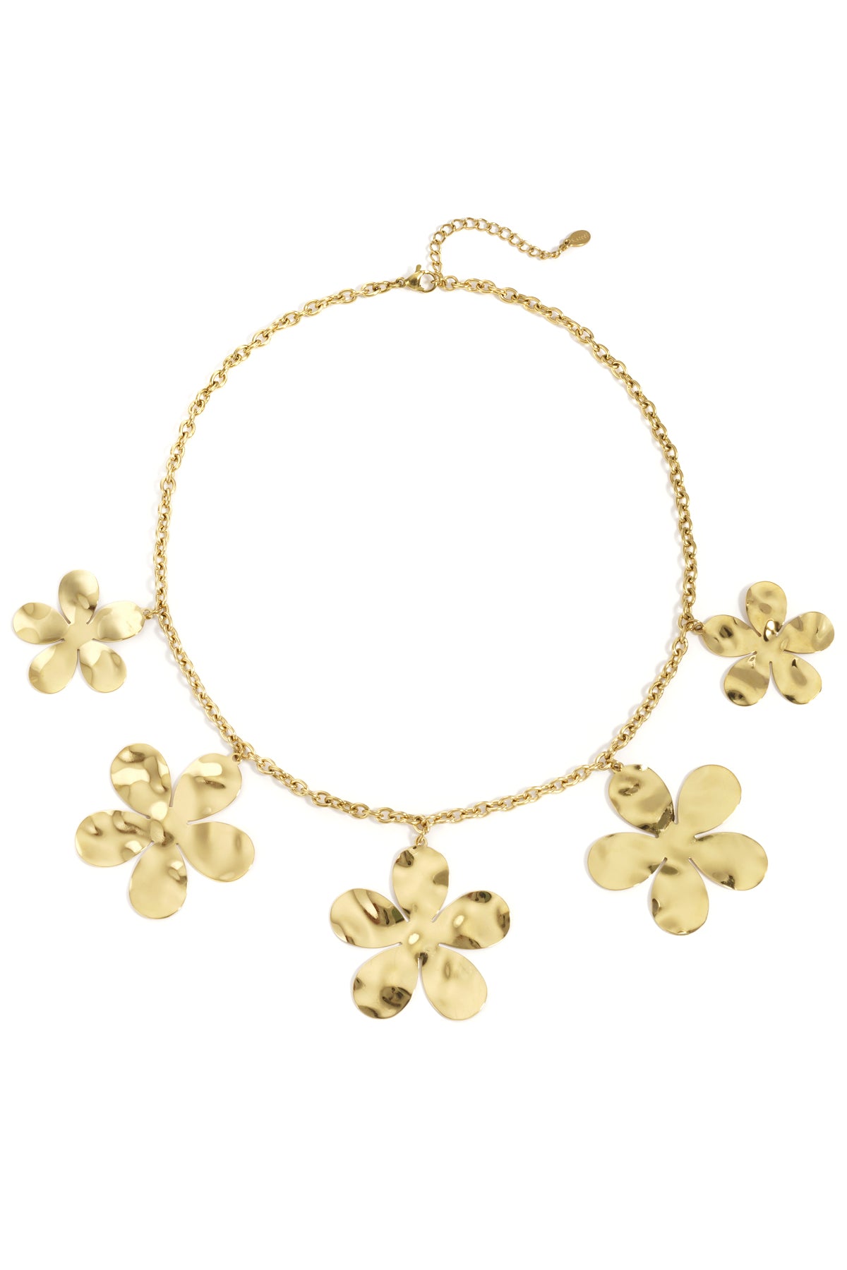 Elegante Gouden Bloem Hangertje Ketting
