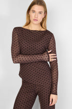 Lange Mouw Blouse met Stippen