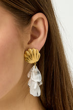 Schelp Oorbellen Met Parelmoer