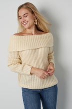 Recycled Polyester Blend Truien Off-Shoulder
