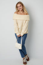 Recycled Polyester Blend Truien Off-Shoulder