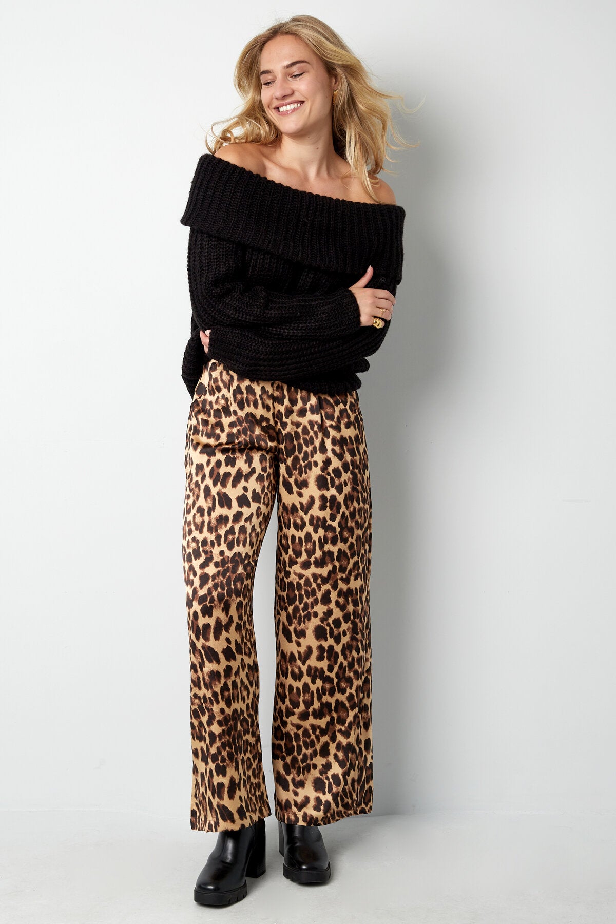 Recycled Polyester Blend Truien Off-Shoulder