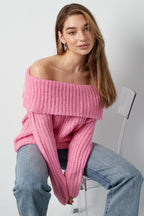 Recycled Polyester Blend Truien Off-Shoulder