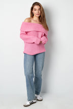 Recycled Polyester Blend Truien Off-Shoulder