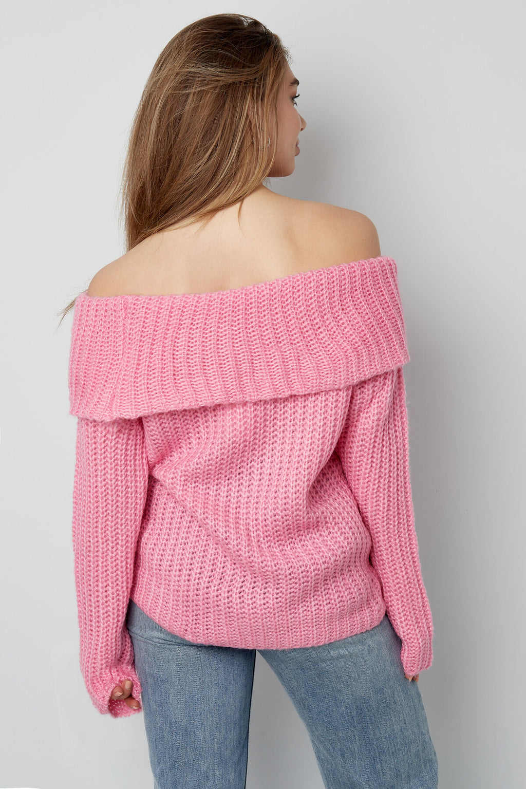 Recycled Polyester Blend Truien Off-Shoulder