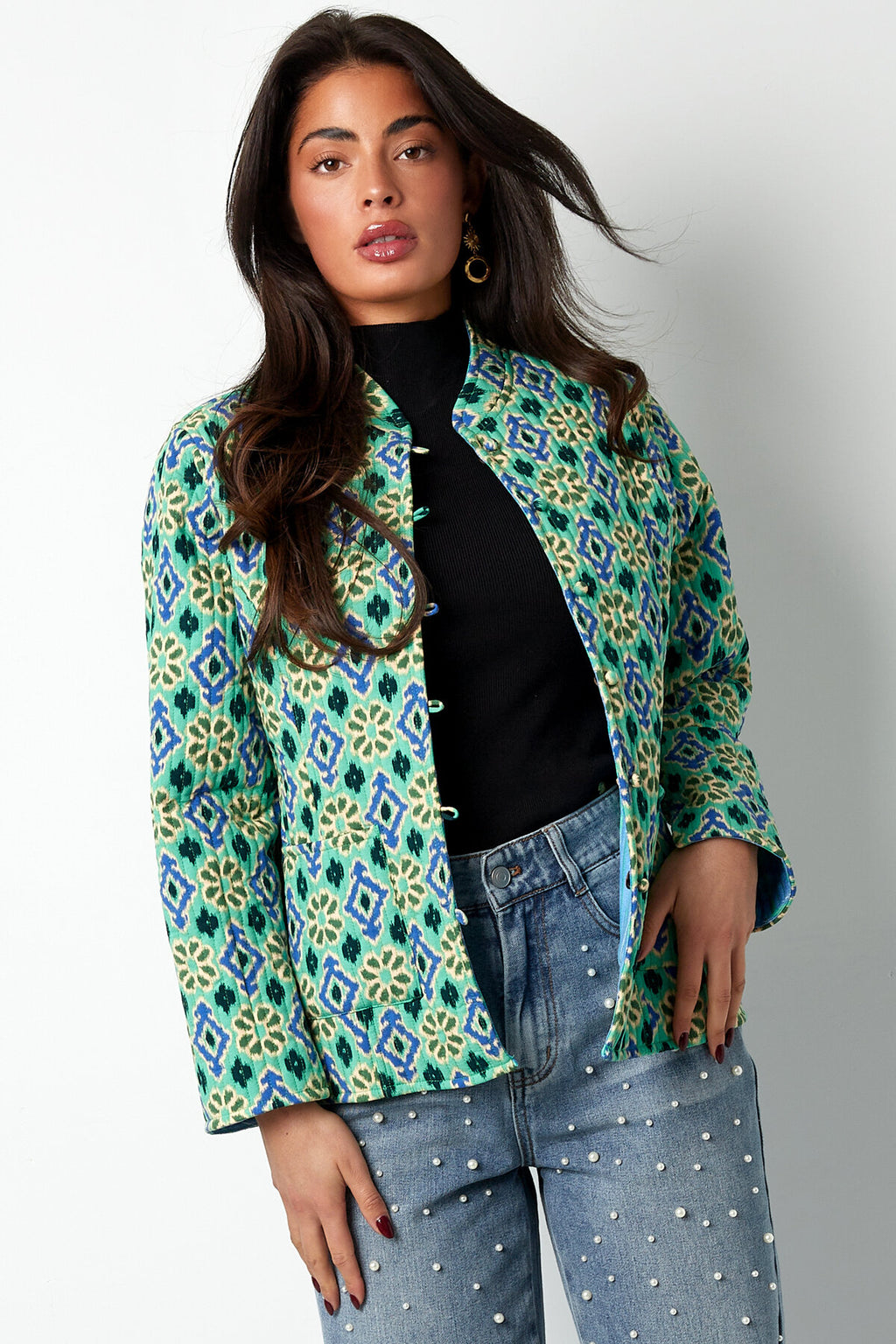 Boho Stijlvol Groen Rayon Jasje