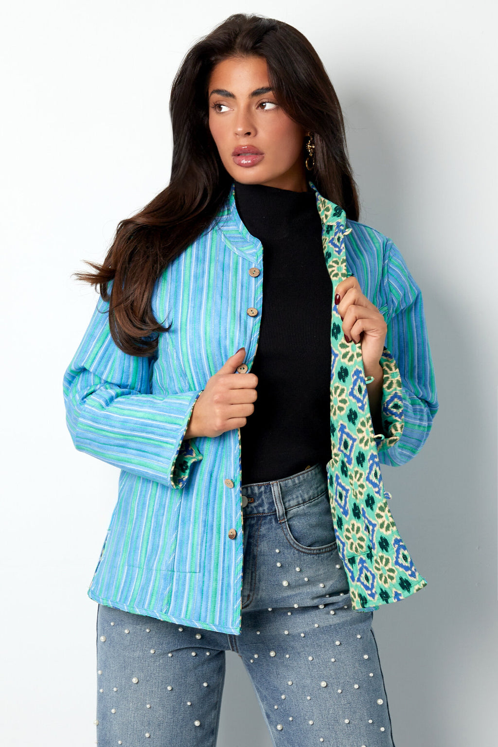 Boho Stijlvol Groen Rayon Jasje