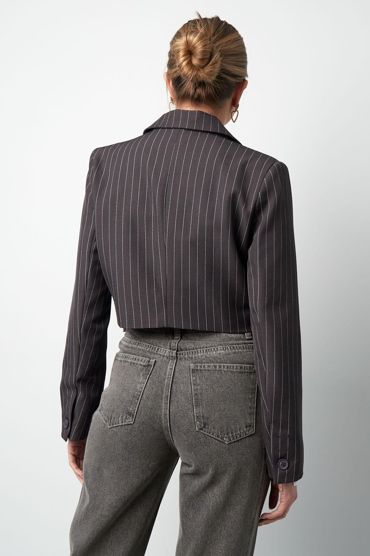 Polyester Cotton Blend Vrouwen Suit Set Conservatief Strepen
