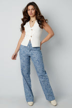 Vrouwen Rechte Broek Casual Bloemenprint