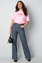 Vrouwen Rechte Broek Geometrisch Patroon