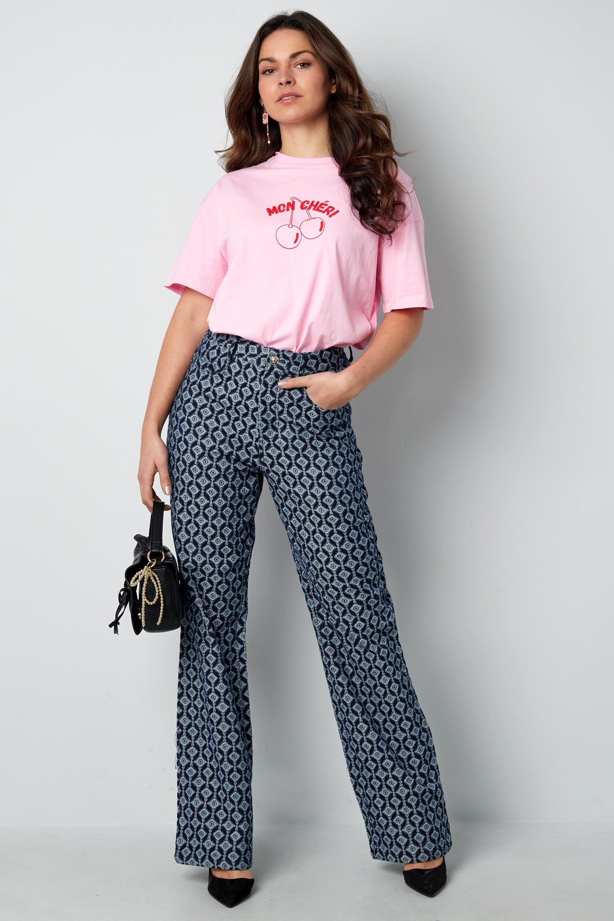 Vrouwen Rechte Broek Geometrisch Patroon