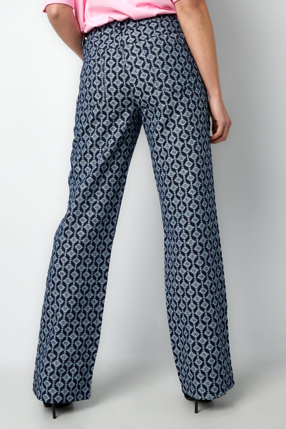 Vrouwen Rechte Broek Geometrisch Patroon