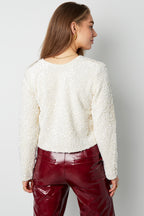 Polyester Lange Mouw Top Geknipt Met Vlinderdetail