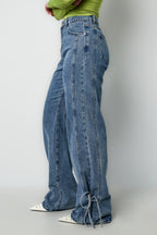 Rechte Jeans Casual Knopen Detail