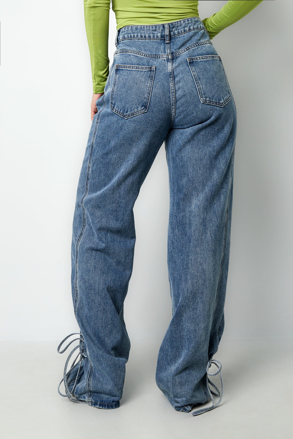 Rechte Jeans Casual Knopen Detail