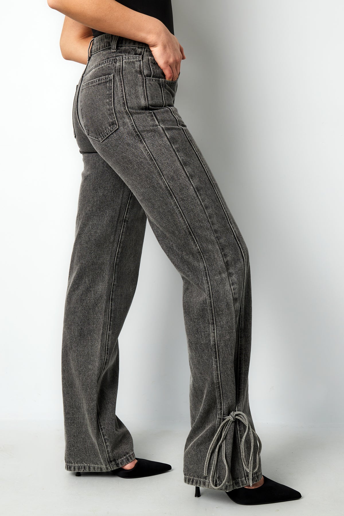 Rechte Jeans Casual Knopen Detail