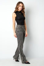 Rechte Jeans Casual Knopen Detail