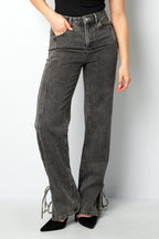 Rechte Jeans Casual Knopen Detail