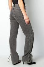 Rechte Jeans Casual Knopen Detail