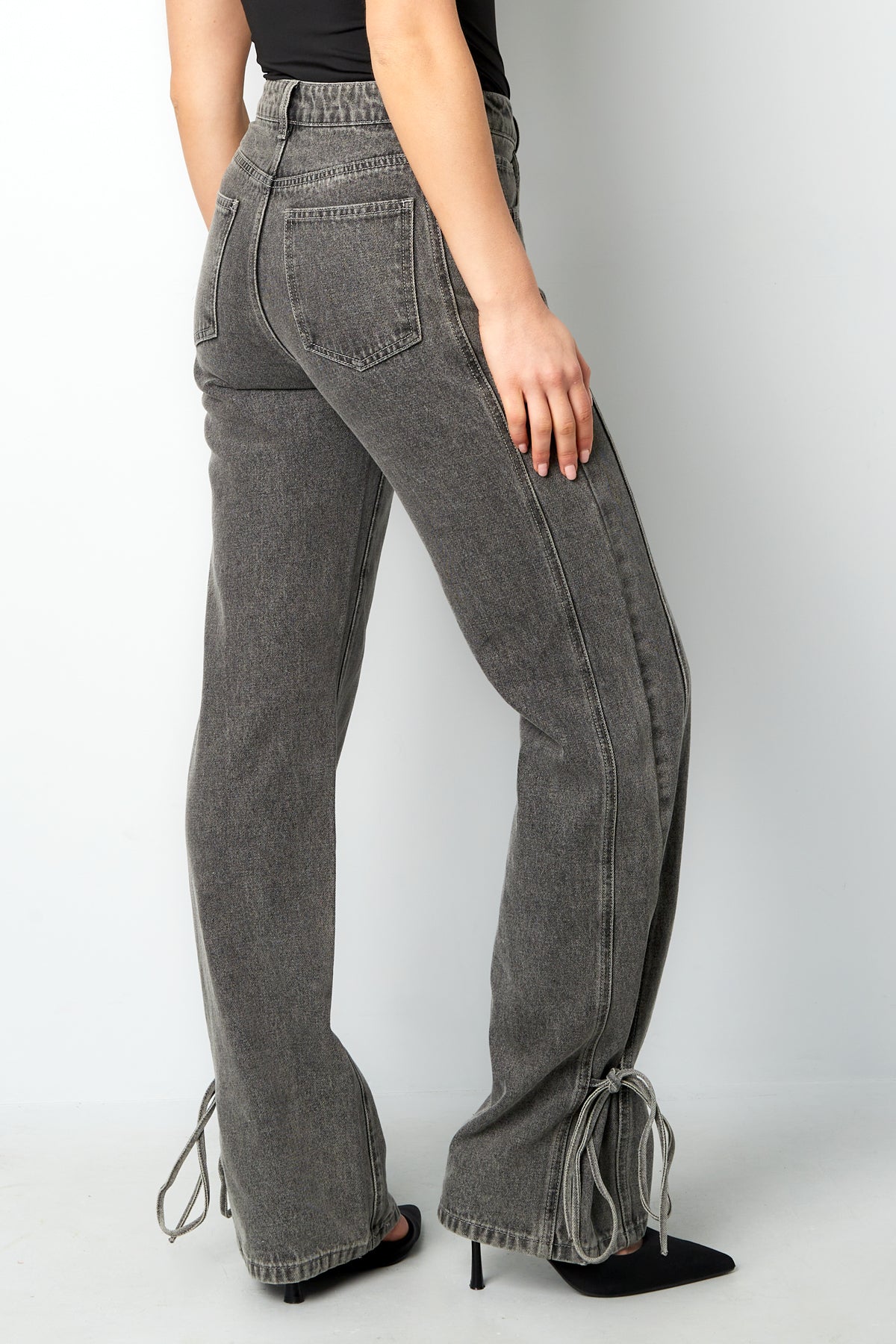 Rechte Jeans Casual Knopen Detail