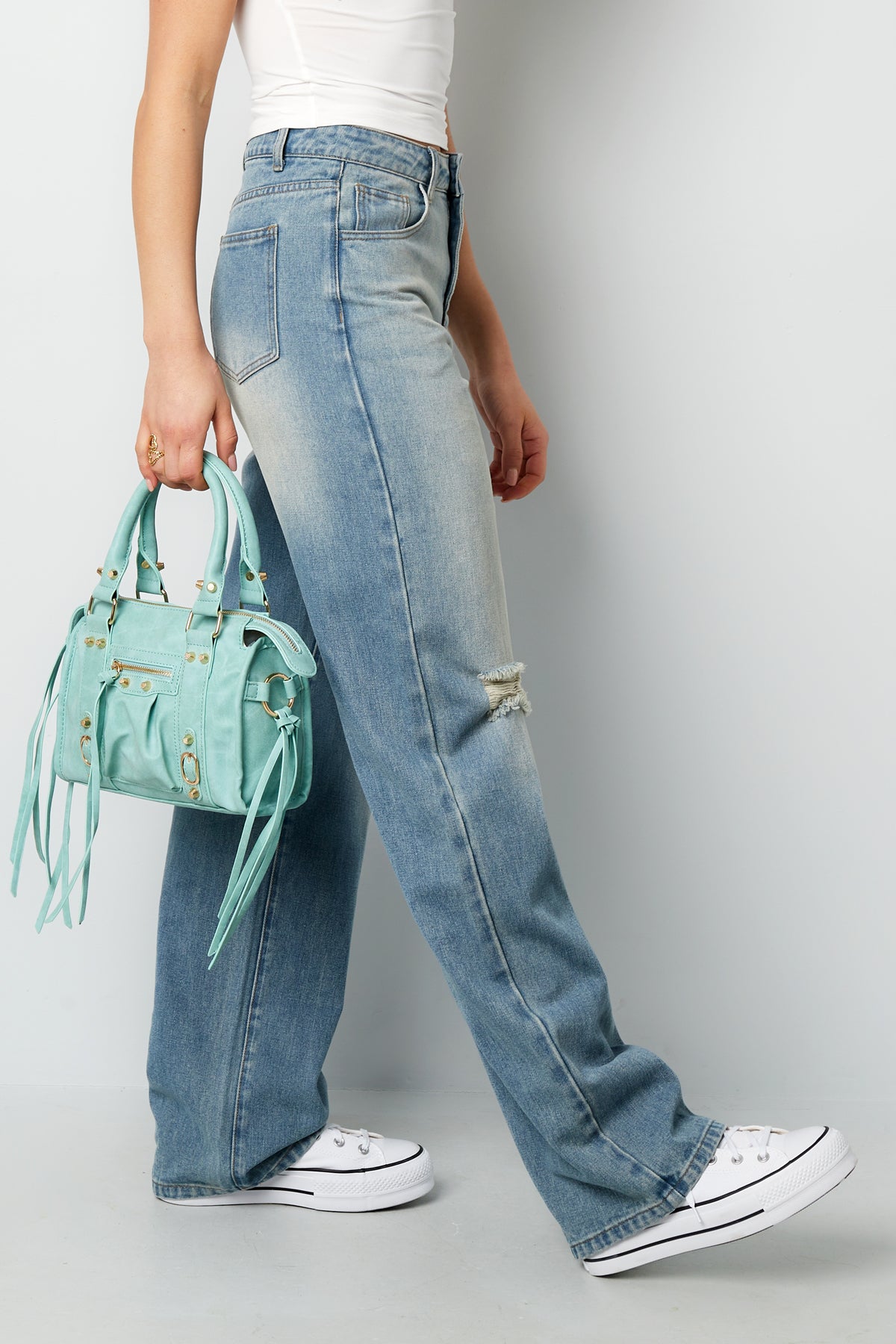Straight Leg Jeans Ripped