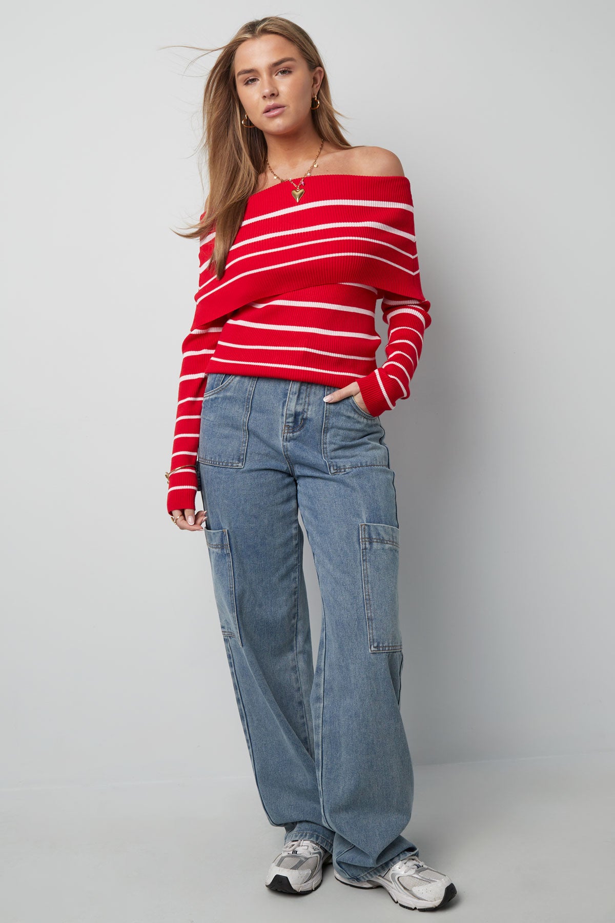 Rechte Jeans Casual Effen Kleur Medium Indigo