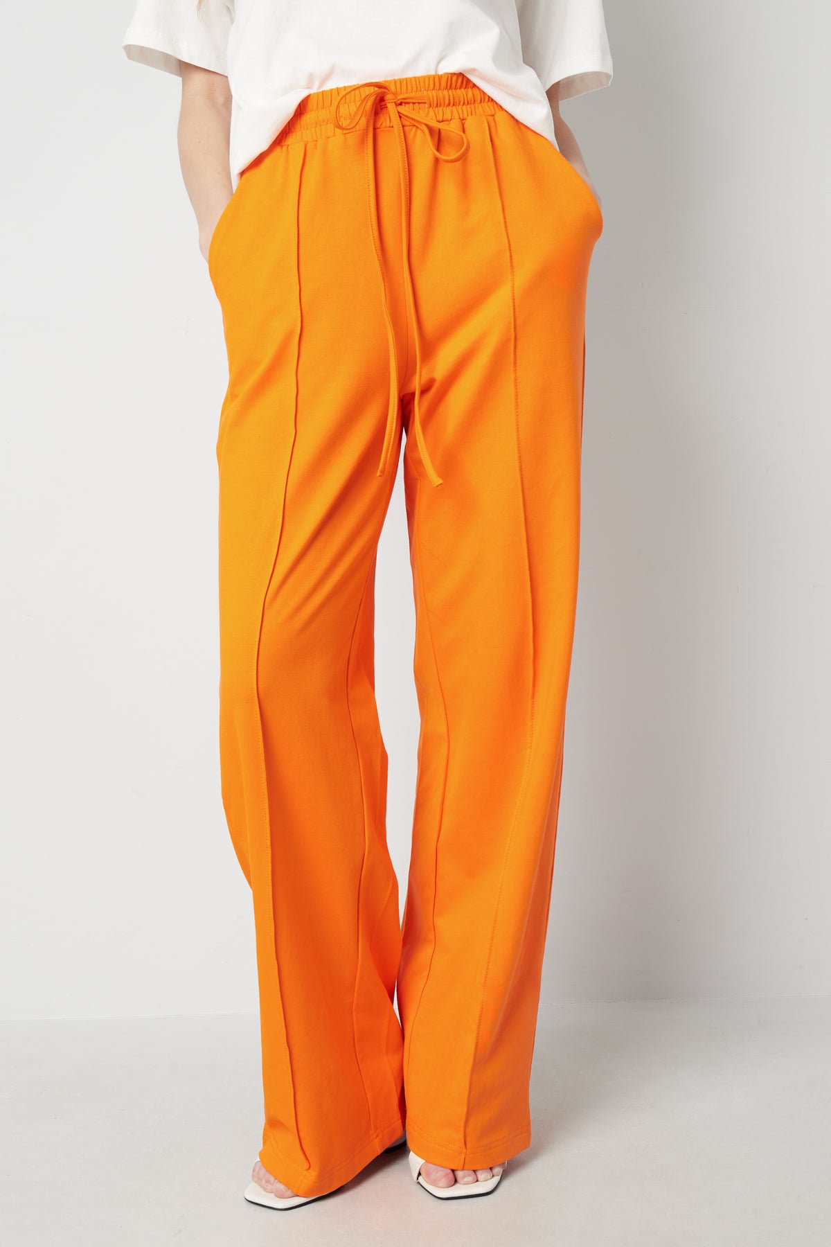 Wide Leg Pants Comfortabele Trekkoord Taille