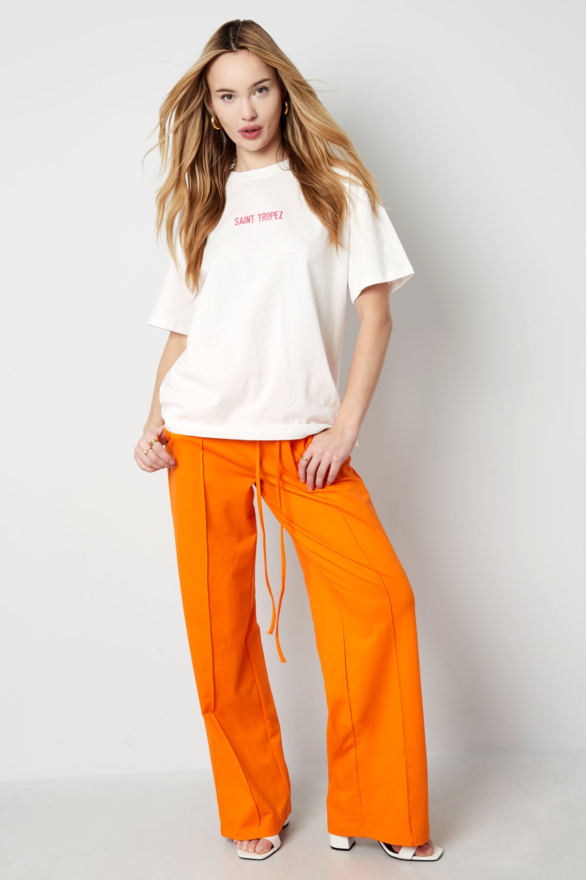 Wide Leg Pants Comfortabele Trekkoord Taille