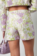 Geweven Shorts Elegante Bloemenprint