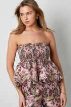 Zijdenmix Mouwloze Top Peplum