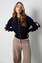Gebreide Cardigan Vrouwen Kort Model Sterrenpatroon