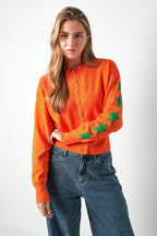 Gebreide Cardigan Vrouwen Kort Model Sterrenpatroon