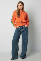 Gebreide Cardigan Vrouwen Kort Model Sterrenpatroon