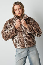 Dames Jas Luipaardprint Warm en Comfortabel