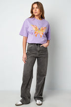 T-shirt Oversized Vlinder Print
