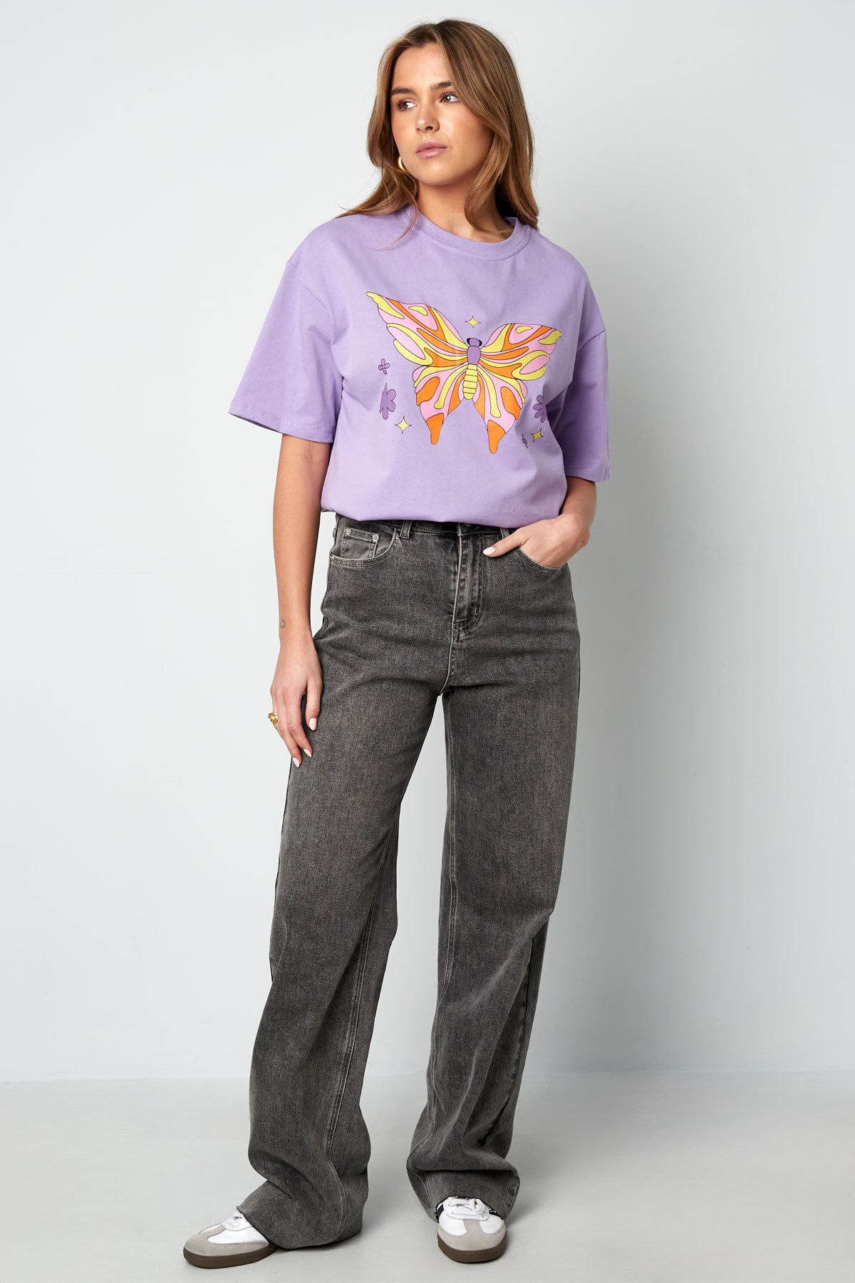 T-shirt Oversized Vlinder Print