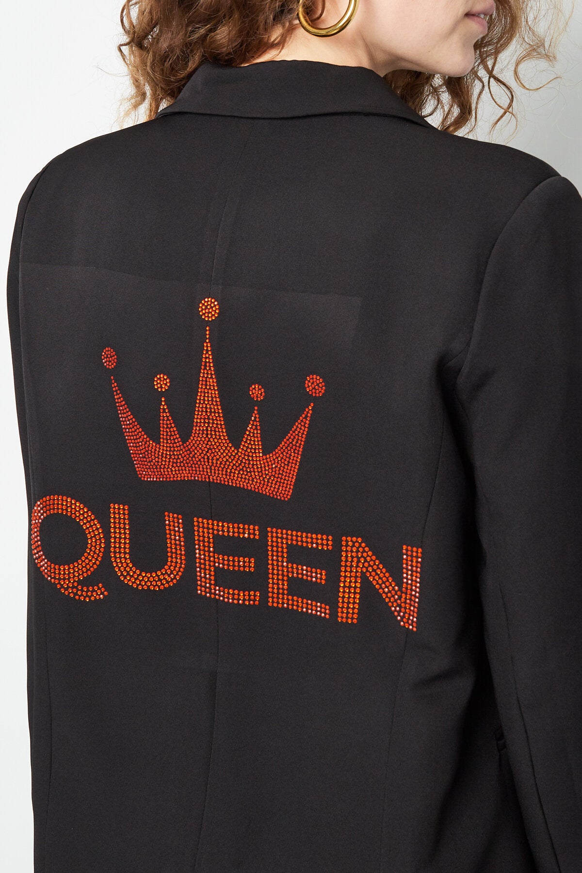 Polyester Vrouwen Suit Jas Kroon Borduurwerk