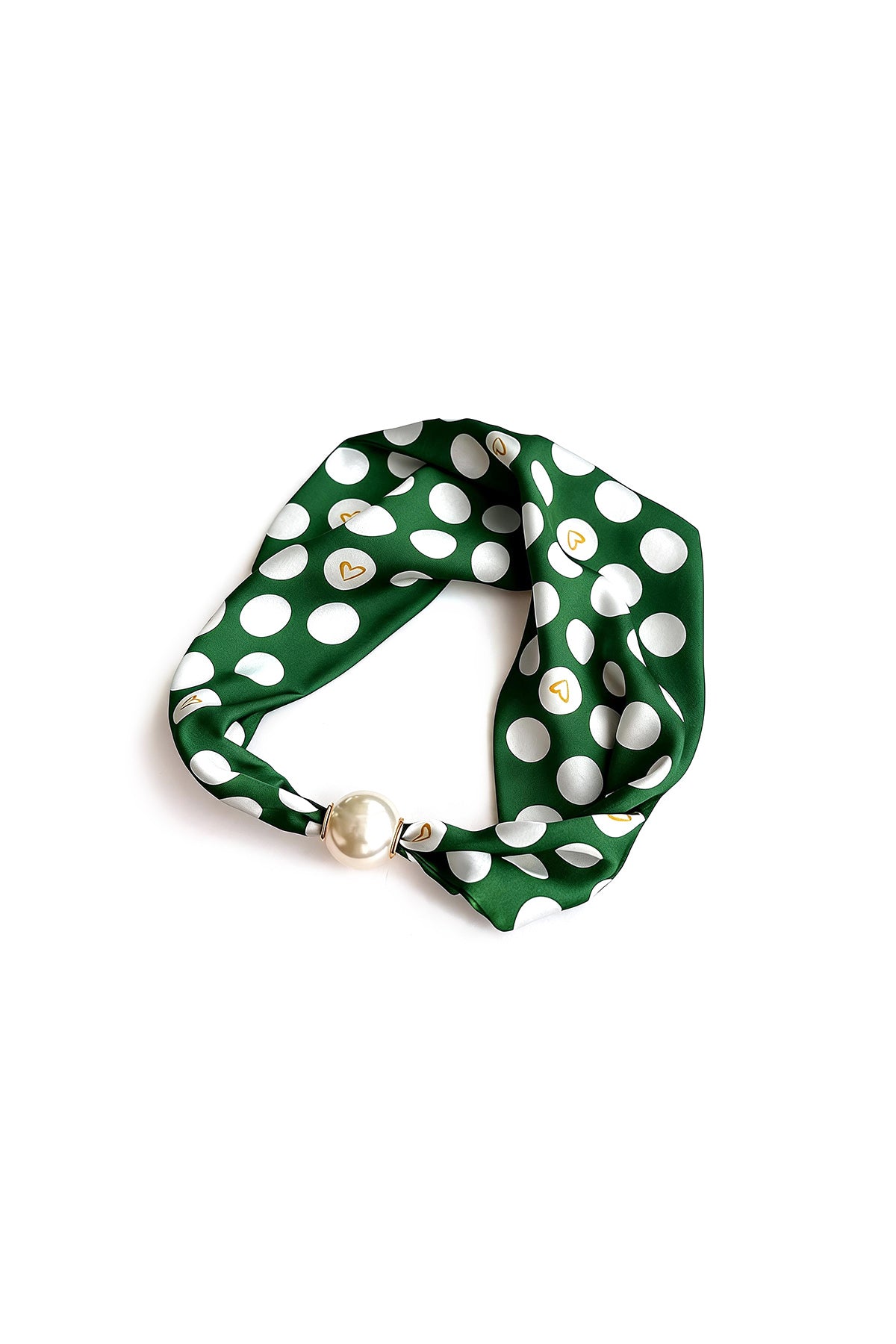 Elegant Green Polka Dot Summer Scarf for Women