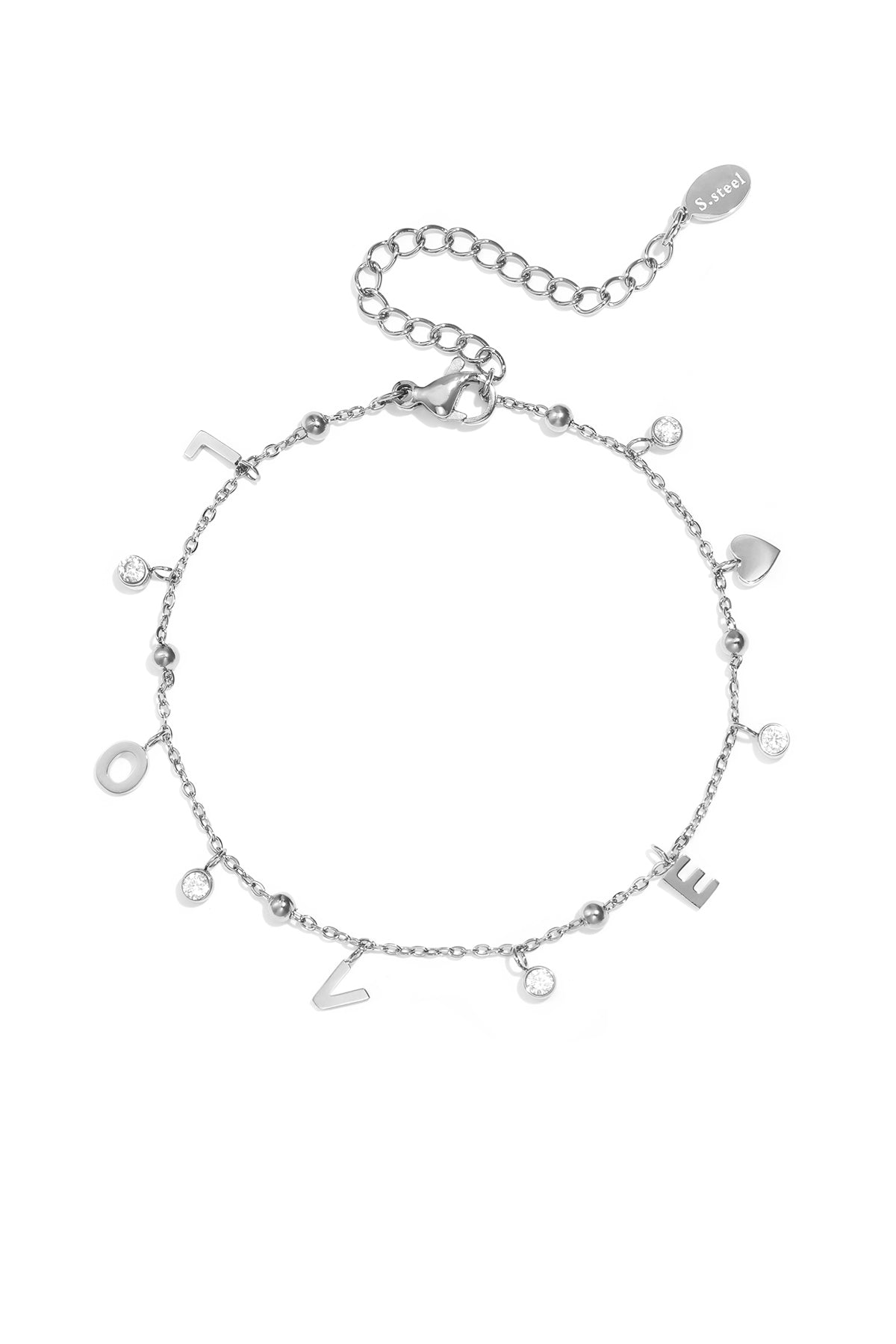 Love Armband Met Hangende Steentjes