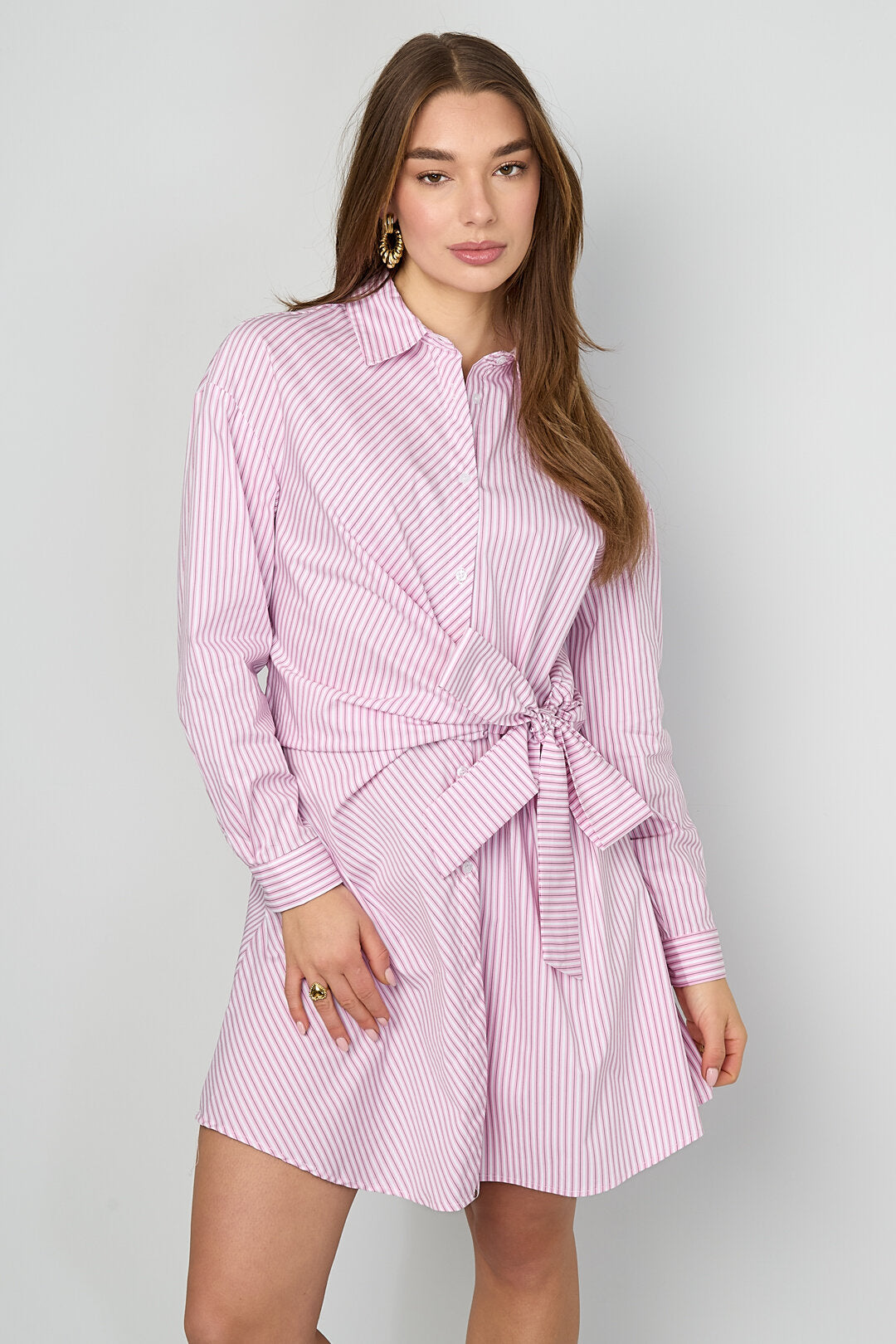 Streepjesjurk met Lange Mouwen
